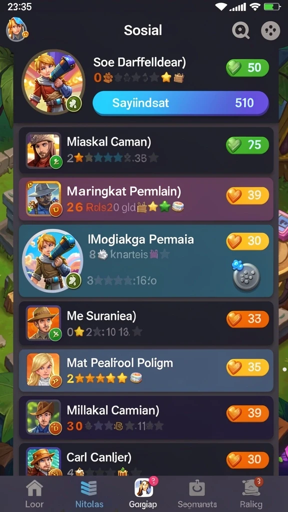 Karakter yang dapat disesuaikan dengan berbagai pilihan.