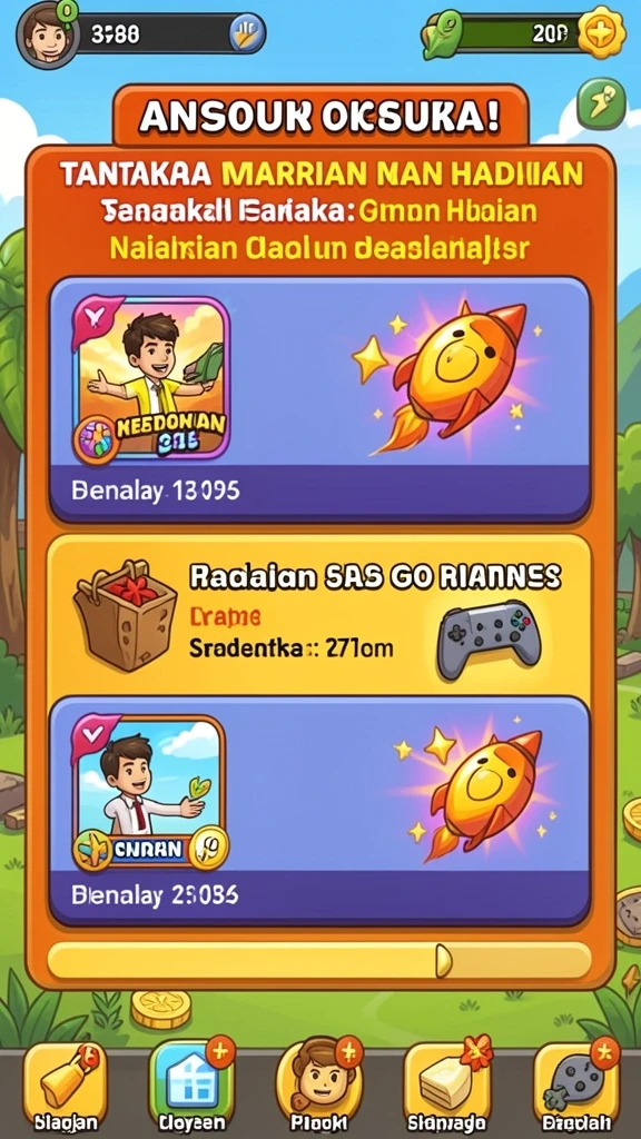 Screenshot aplikasi pertama menunjukkan karakter utama beraksi.