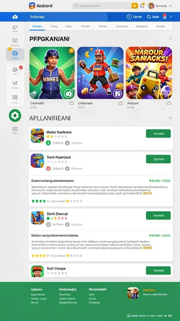 Tampilan awal permainan dengan karakter utama yang penuh warna.