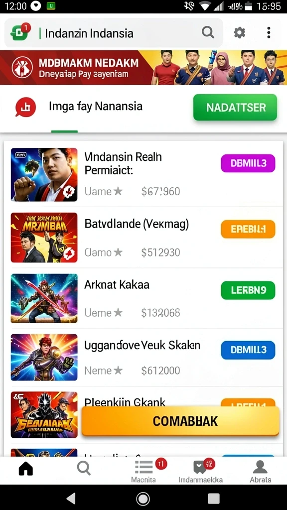 Menampilkan berbagai pilihan mode permainan yang tersedia.